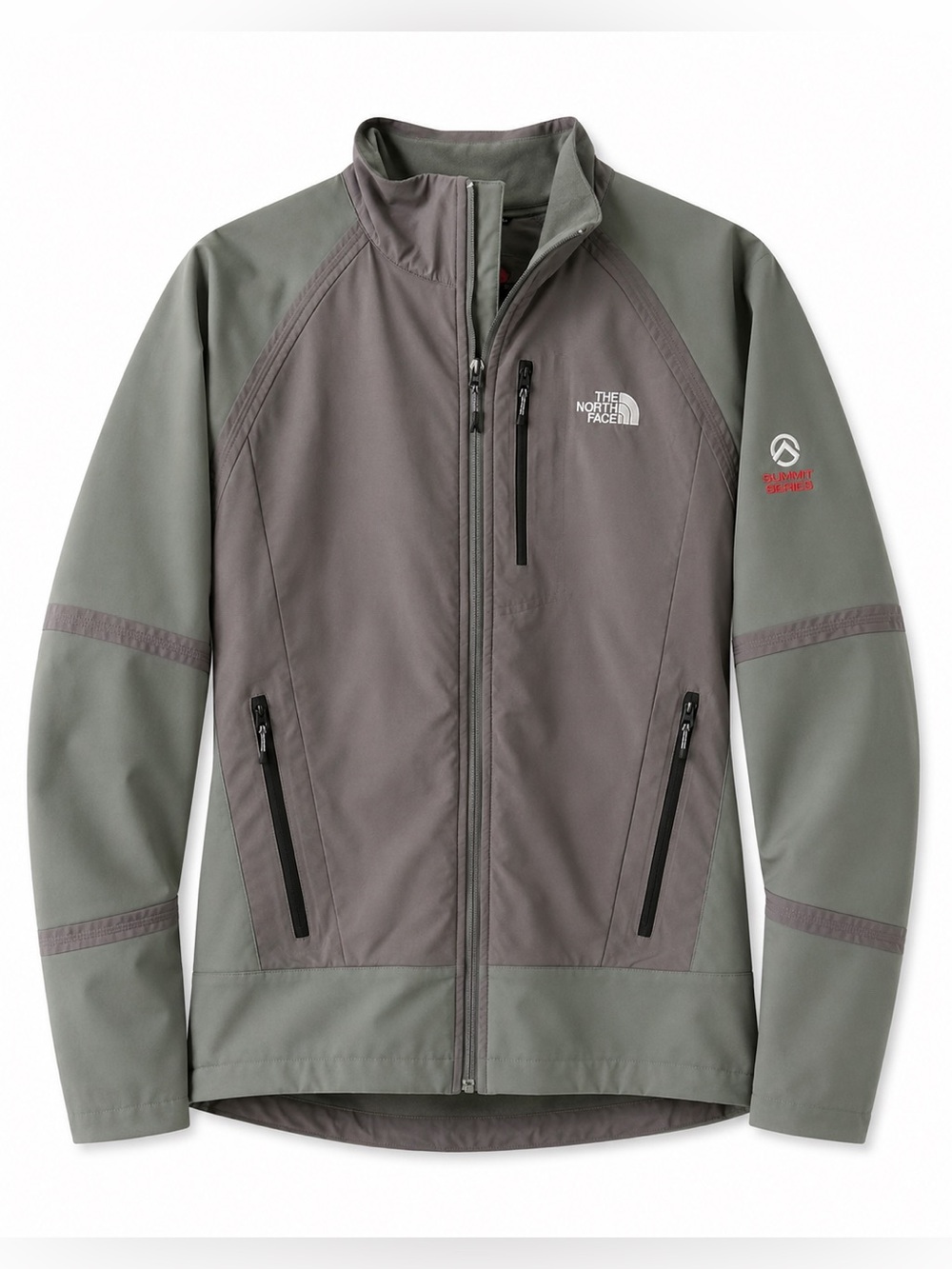 The North Face Summit Series Soft Shell Jacket Gray/Olive Full Zip Men’s XL